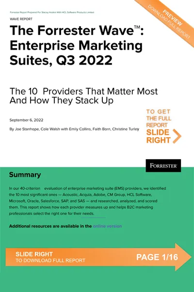The Forrester Wa Enterprise Marketing Suites Q3 2022
