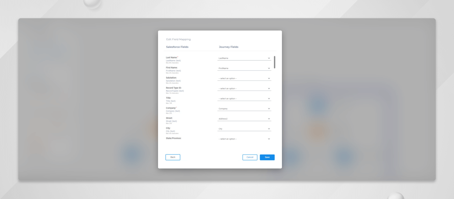 Unica Journey-Integration with Salesforce CRM